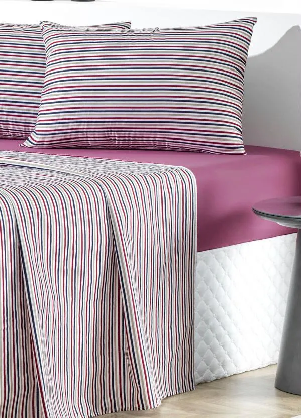 Mundo Lar - Jogo de Cama 150 Fios Listras King 4 Peças 3