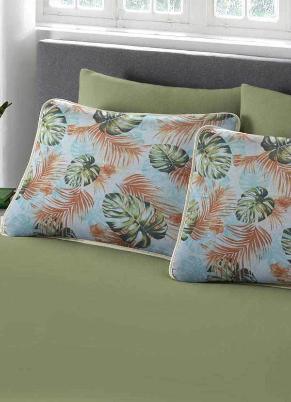 Sul Brasil - Jogo de Cama Malha Folhas Queen 3 Peças 2