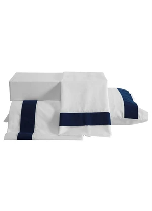 Lar e Lazer - Jogo de Cama Marinho Queen 4 Peças - LAR E LAZER