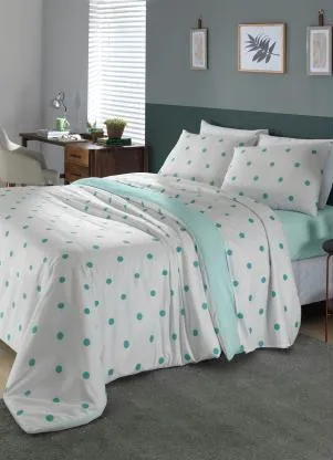 Mundo Lar - Jogo de Cama Poá Verde Queen 4 Peças - MUNDO LAR