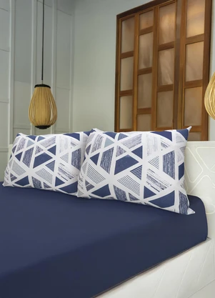 Portallar - Jogo de Cama Queen Abstrato/Azul 3 Peças - PORTALLAR