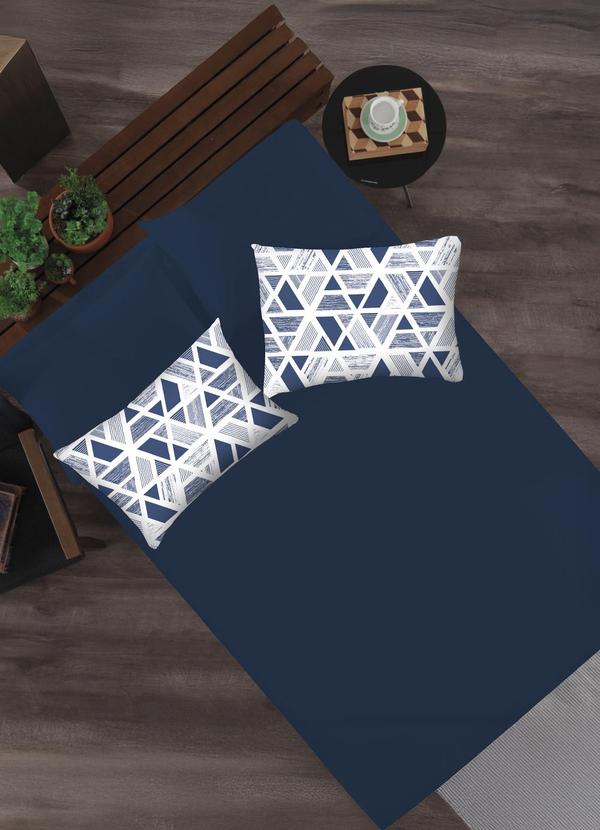 Jogo de Cama Queen (Abstrato/Azul) 3 Pe�as