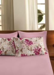 Jogo de Cama Queen Size Estampado/Rosa 3 Pe�as
