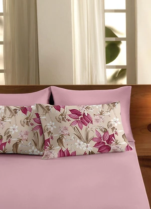 Sul Brasil - Jogo de Cama Queen Size Estampado/Rosa 3 Peças - SUL BRASIL