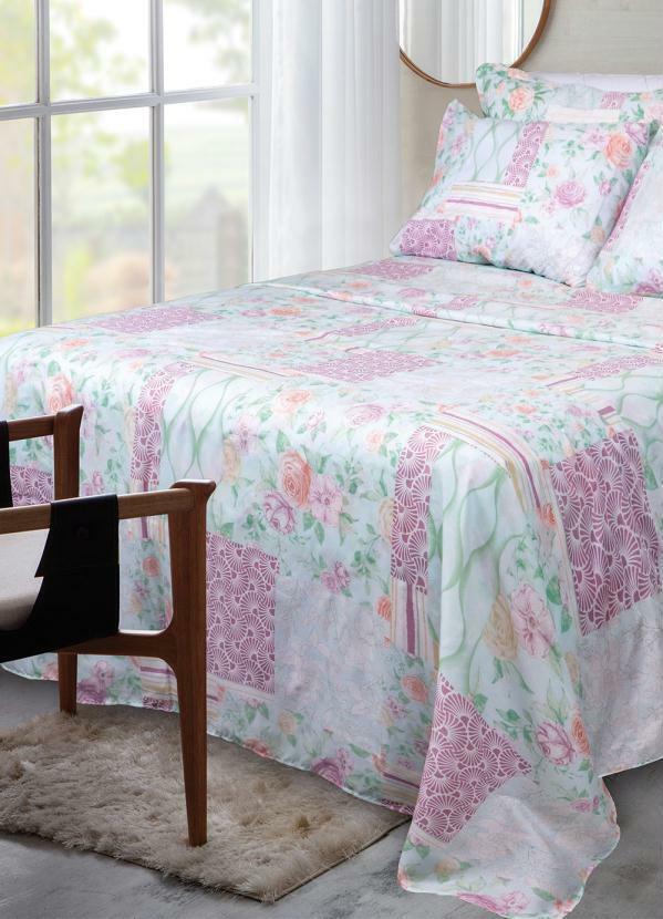 Sultan - Jogo de Cama Rosa Floral Queen 4 Peças 3
