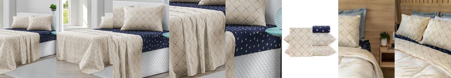 Jogo de Cama 150 Fios Rosa King 4 Pe�as
