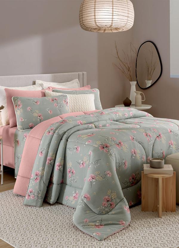 Sul Brasil - Jogo de Cama Rosa Queen 3 Peças