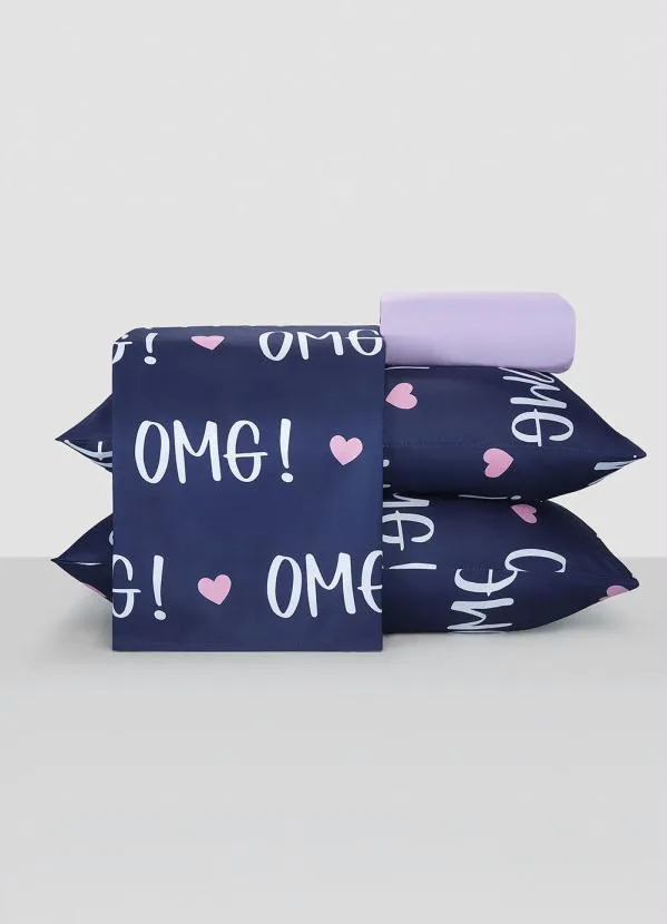 Mundo Lar - Jogo de Cama Roxo Queen 4 Peças 3