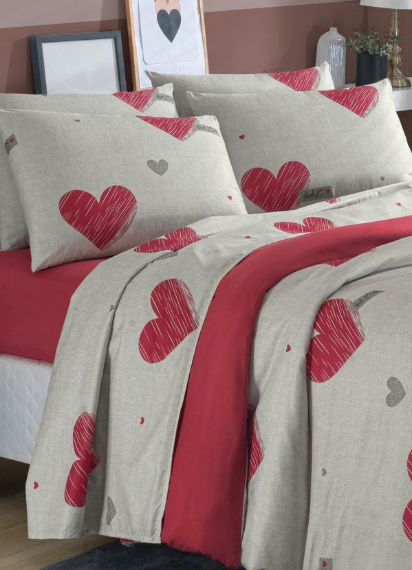 Mundo Lar - Jogo de Cama Vermelho Queen 4 Peças 2