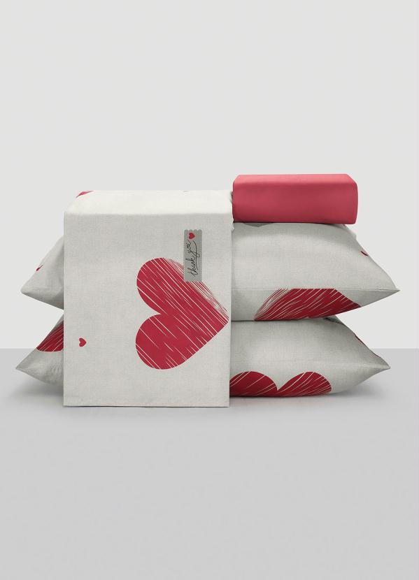 Mundo Lar - Jogo de Cama Vermelho Queen 4 Peças 3