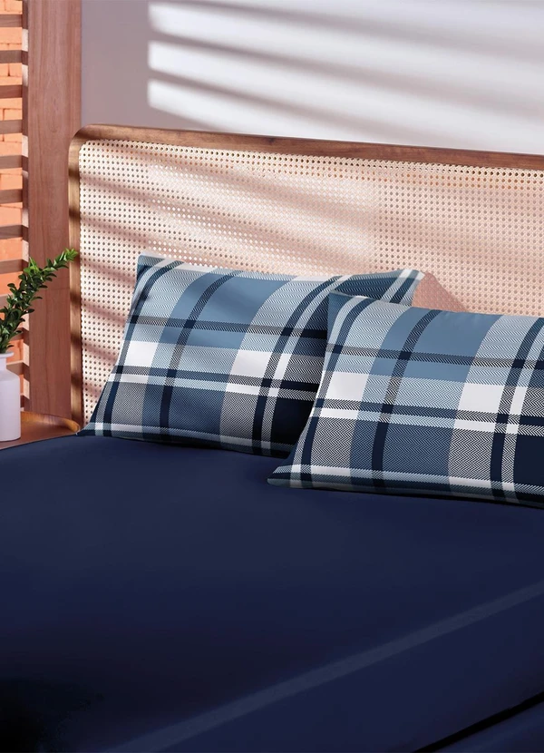 Lar e Lazer - Jogo de Cama Xadrez Queen 3 Peças