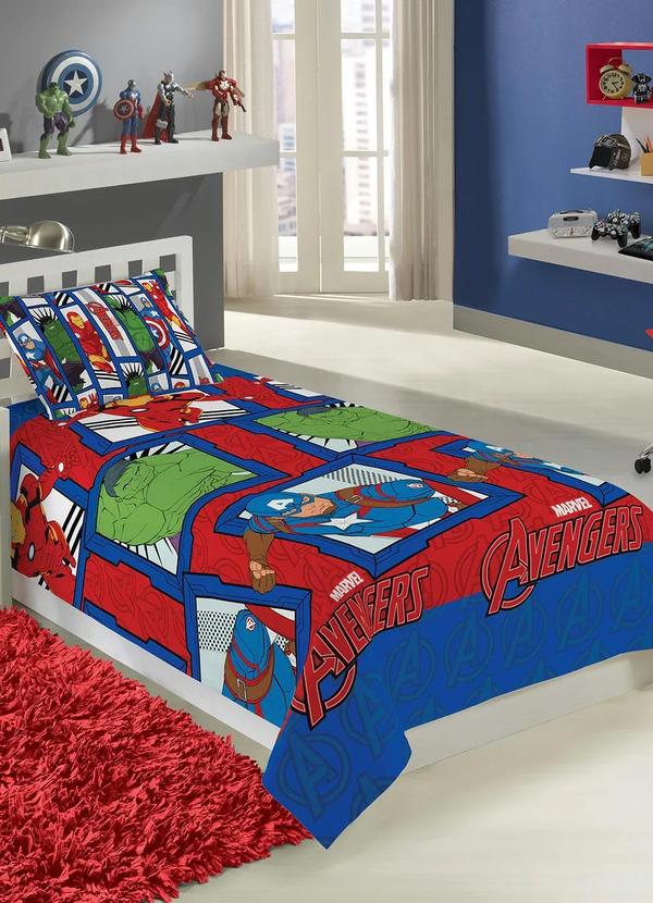 Lepper - Jogo de Cama Avengers Solteiro 2 Peças
