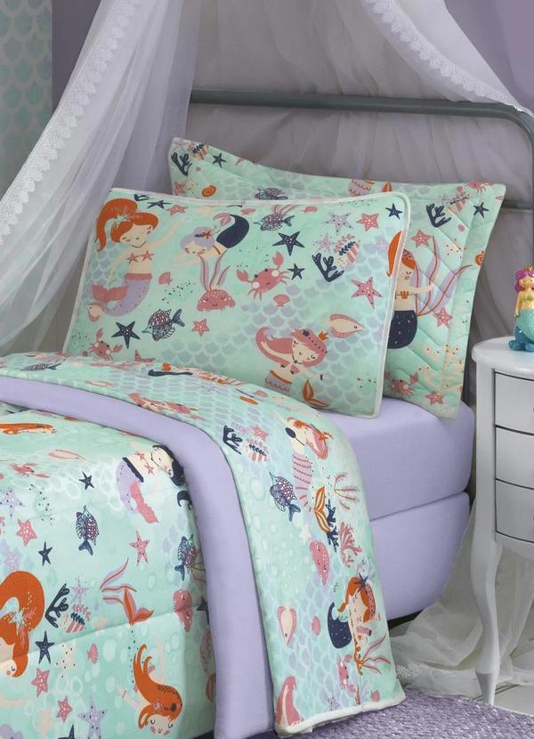 Sul Brasil - Jogo de Cama Malha Sereia Solteiro 3 Peças 2