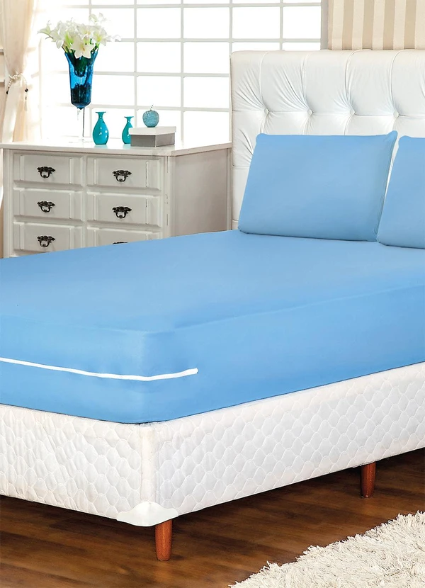 Lar e Lazer - Capa de Colchão Queen Azul