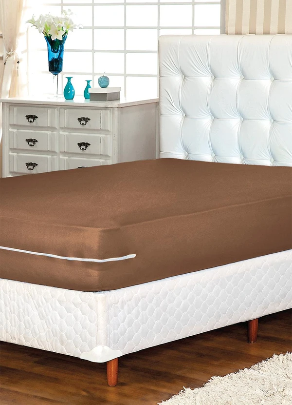 Lar e Lazer - Capa de Colchão Queen Marrom