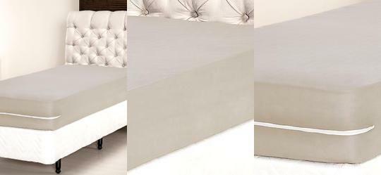 Capa de Colcho Solteiro Bege