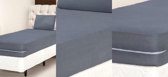 Capa de Colcho Solteiro Cinza