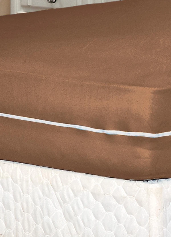 Lar e Lazer - Capa de Colchão Solteiro Marrom 3