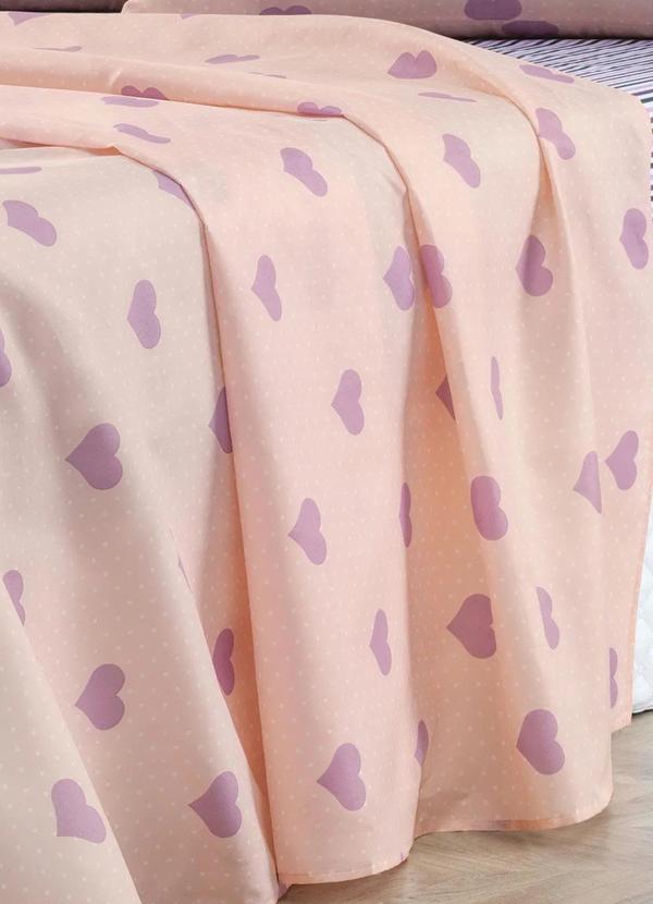 Mundo Lar - Jogo de Cama 150 Fios Coração Solteiro 3 Peças 4