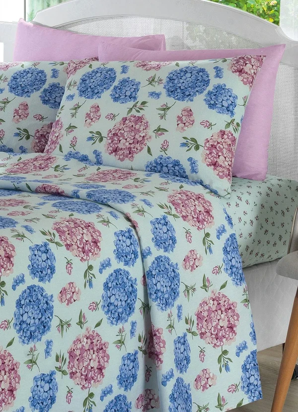 Teka - Jogo de Cama 150 Fios Floral Solteiro 3 Peças 3