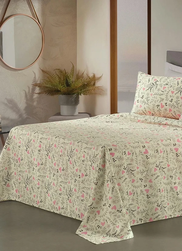 Mundo Lar - Jogo de Cama 150 Fios Floral Solteiro 3 Peças 2