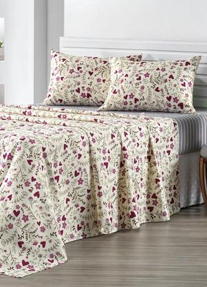 Jogo de Cama 150 Fios (Floral (Solteiro)) 3 Peas