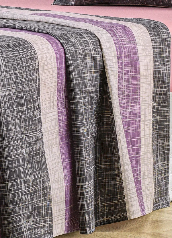 Mundo Lar - Jogo de Cama 150 Fios Lilás Solteiro 3 Peças 4