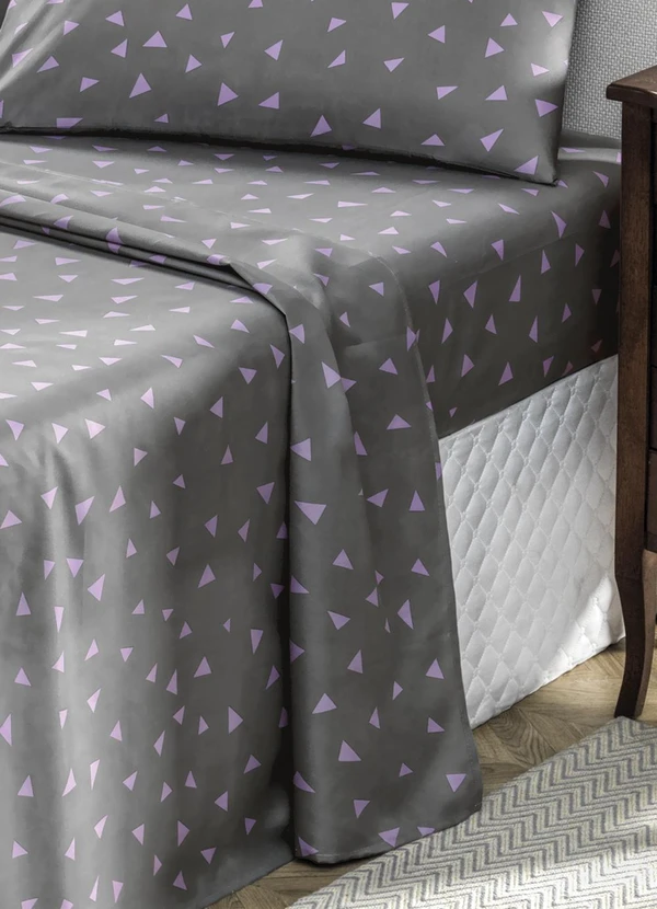 Mundo Lar - Jogo de Cama 150 Fios Lilás Solteiro 3 Peças 2