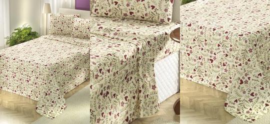 Jogo de Cama 150 Fios Listras Solteiro 3 Peas