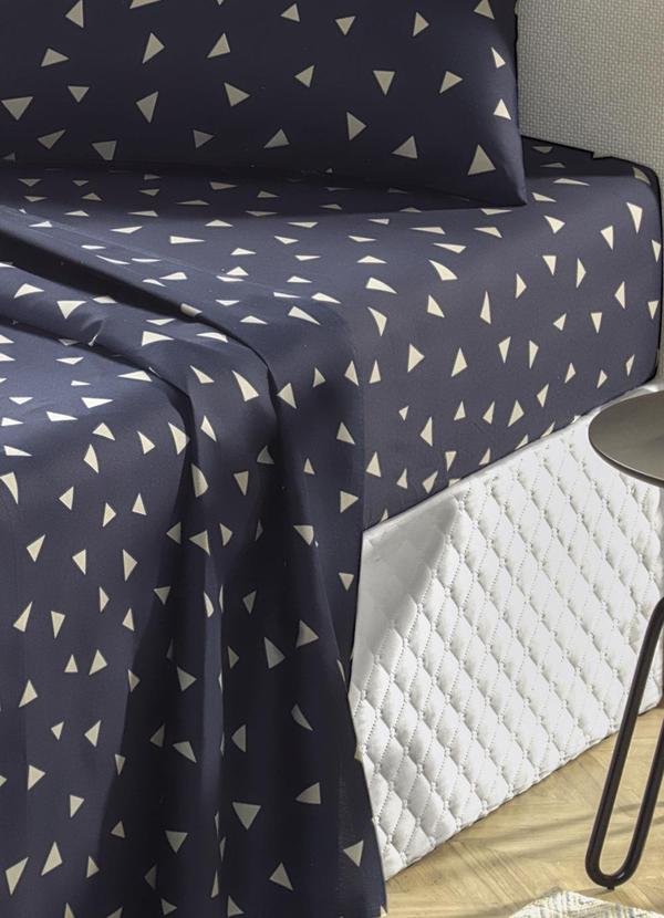 Mundo Lar - Jogo de Cama 150 Fios Listras Solteiro 3 Peças 2