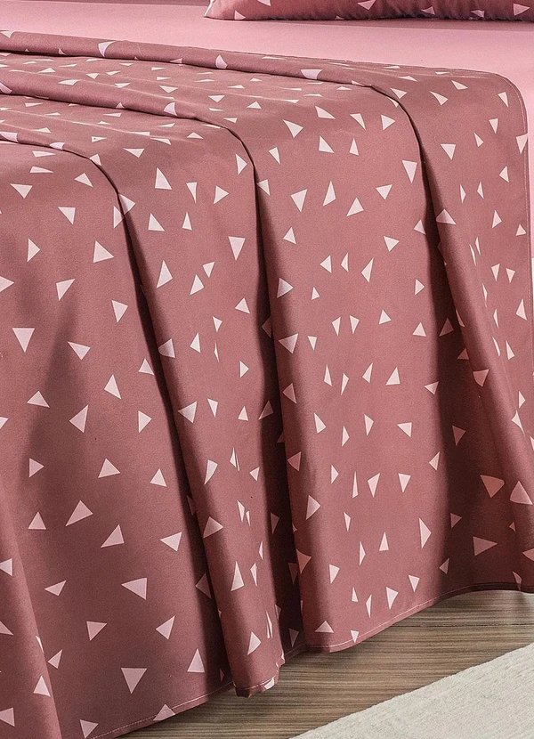 Mundo Lar - Jogo de Cama 150 Fios Rosa Solteiro 3 Peças 4