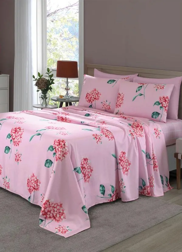 Mundo Lar - Jogo de Cama 200 Fios Rosa Solteiro 3 Peças