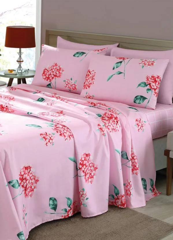 Mundo Lar - Jogo de Cama 200 Fios Rosa Solteiro 3 Peças 3