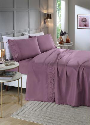 Jogo de Cama 200 Fios (Roxo (Solteiro)) 3 Peas