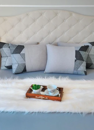 Lar e Lazer - Jogo de Cama Casal Cinza 3 Peças - LAR E LAZER