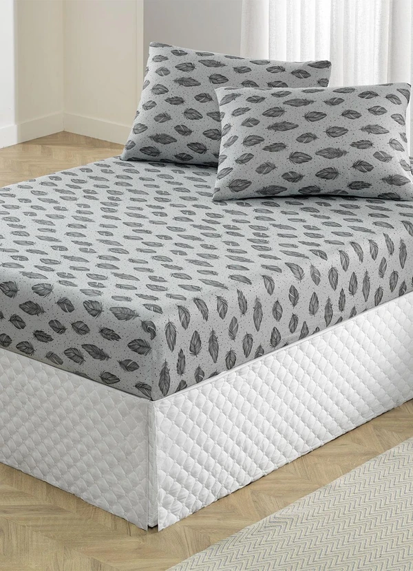 Portallar - Jogo de Cama Cinza Solteiro 2 Peças