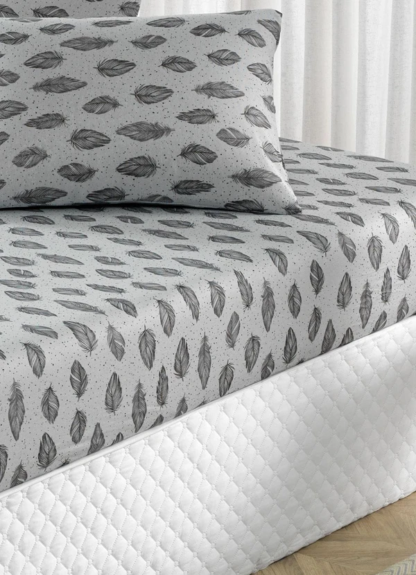 Portallar - Jogo de Cama Cinza Solteiro 2 Peças 2