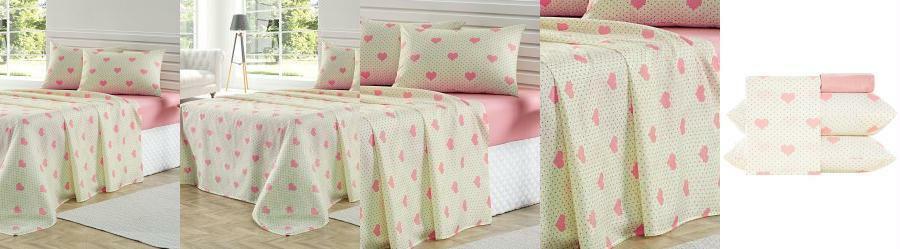 Jogo de Cama 150 Fios Corao Solteiro 3 Peas