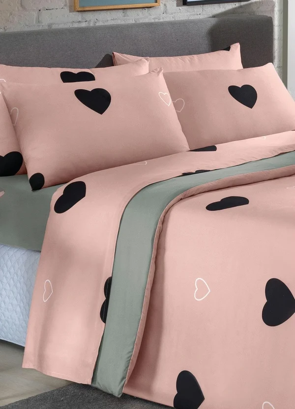 Mundo Lar - Jogo de Cama Coração Rosa Solteiro 3 Peças 4