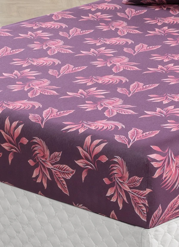 Portallar - Jogo de Cama Folhas Bordô Solteiro 2 Peças 3