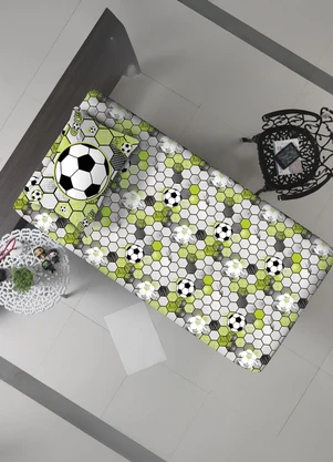 Portallar - Jogo de Cama Infantil Estampado/Soccer 2 Peças - PORTALLAR