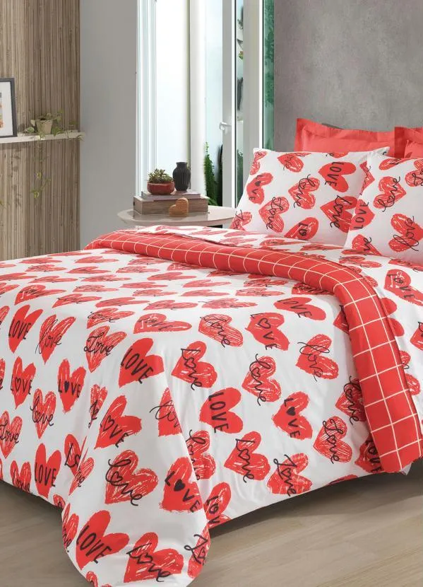 Mundo Lar - Jogo de Cama Love Vermelho Solteiro 3 Peças 4