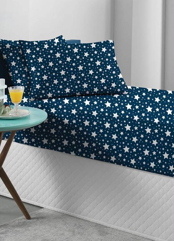 Portallar - Jogo de Cama Malha Estrela Solteiro 2 Peças