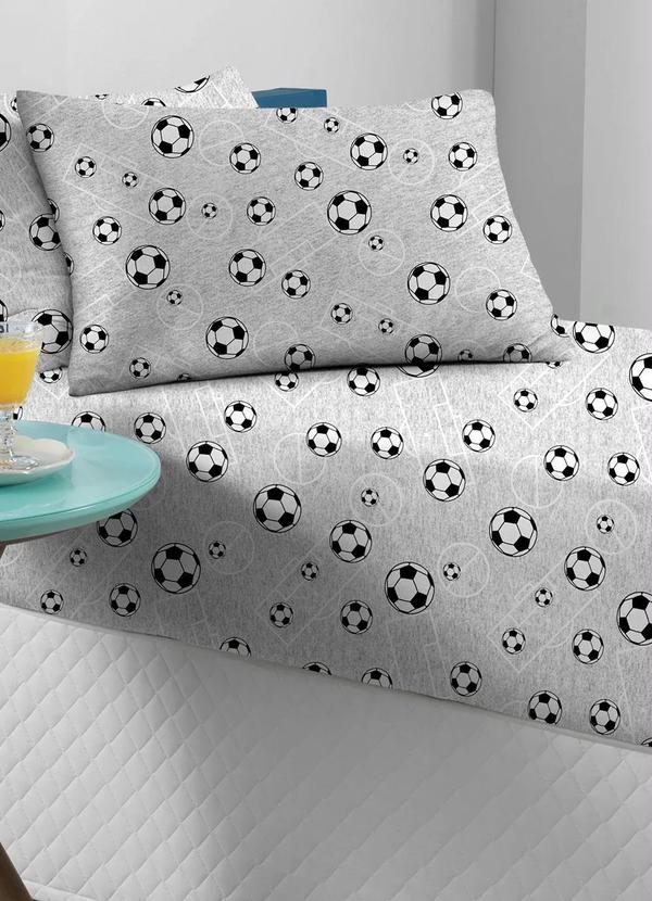 Portallar - Jogo de Cama Malha Futebol Solteiro 2 Peças 2