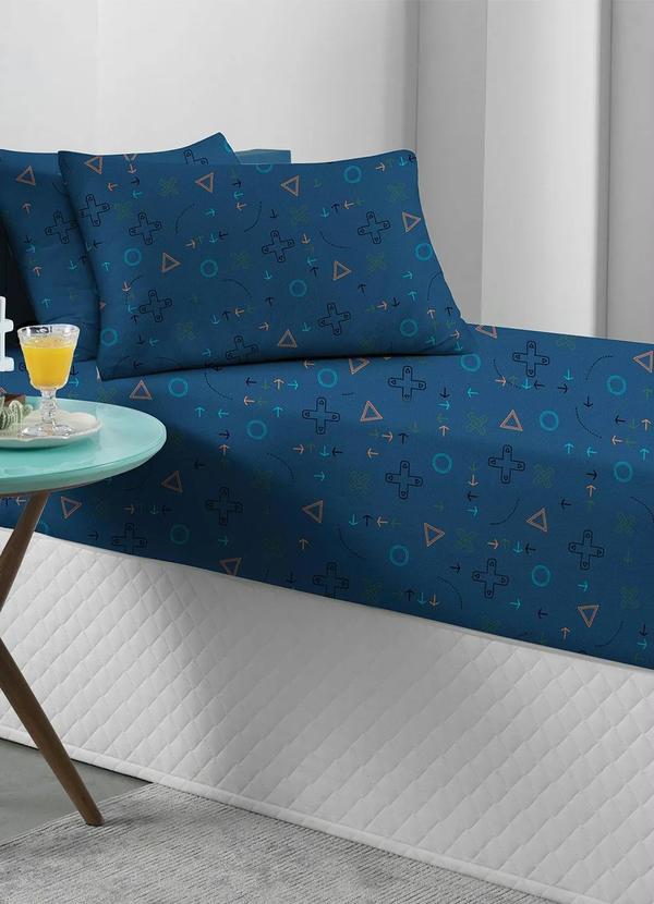 Portallar - Jogo de Cama Malha Game Solteiro 2 Peças