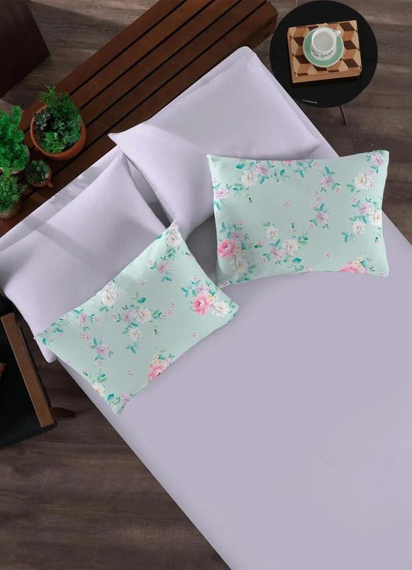 Portallar - Jogo de Cama Malha Lilás Solteiro 2 Peças