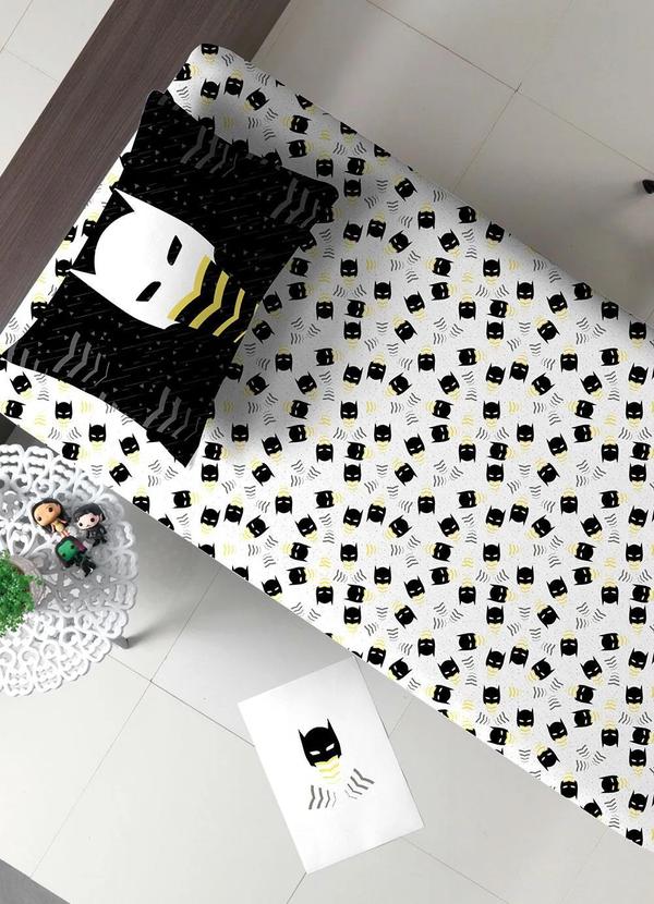 Portallar - Jogo de Cama Malha Máscaras Solteiro2 Peças