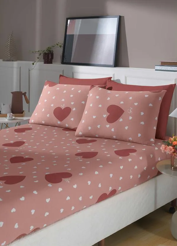 Mundo Lar - Jogo de Cama Malha Vermelho Solteiro 2 Peças