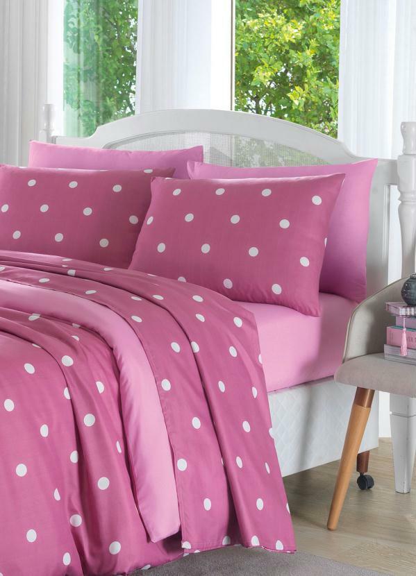 Mundo Lar - Jogo de Cama Poá Pink Solteiro 3 Peças 3