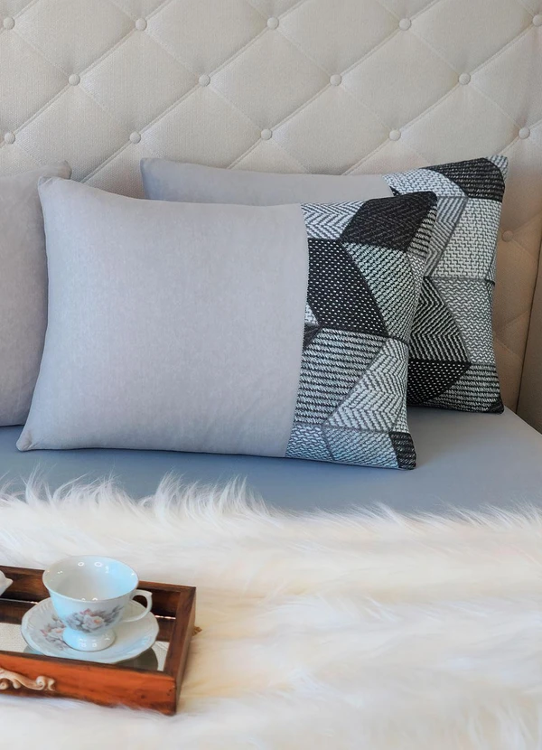 Lar e Lazer - Jogo de Cama Queen Cinza 3 Peças 3